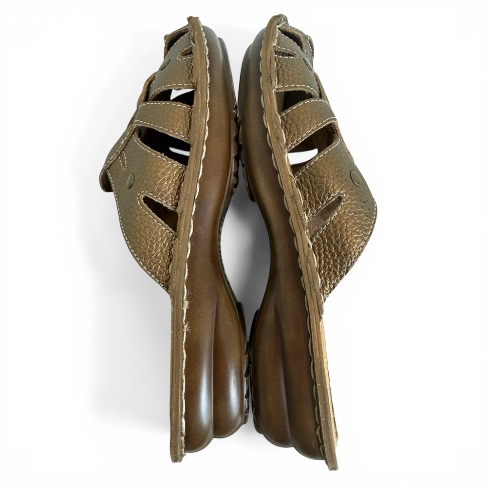 Covington Heather Bronze Leather Fisherman Comfort Slip On Slide Wedge Sandals 8 - Picture 5 of 12